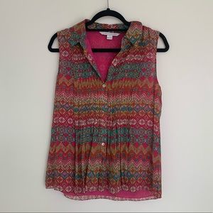 DVF Sleeveless Floral Blouse